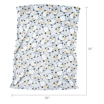 Grey Sheep Plush Baby Blanket,Infant Unisex, 30